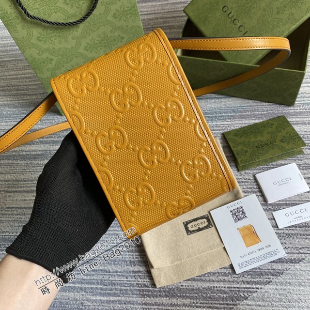 Gucci新款包包 古馳小斜挎包 Gucci迷你手機袋 625571黃皮  ydg3042